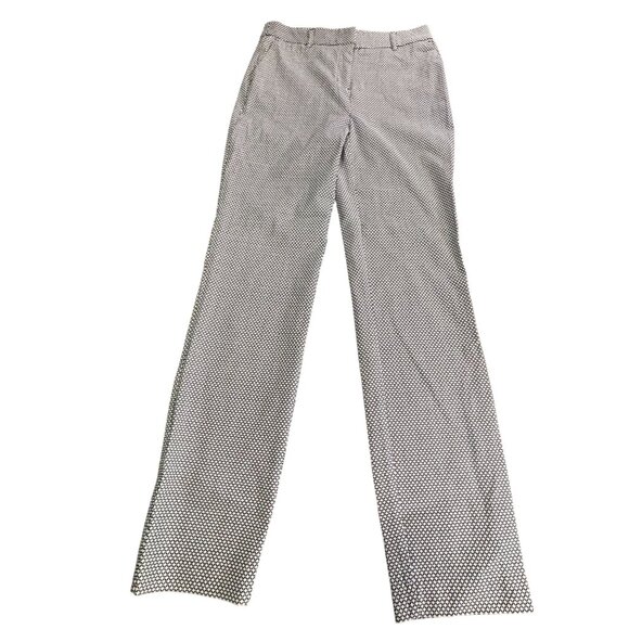 Adrienne Vittadini Womens Black & White Geometric Print StraightLeg Pants Size 4 - Picture 1 of 8